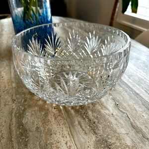 Heavy cut glass bowl.